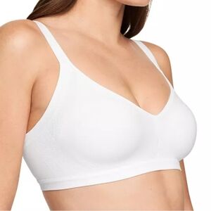 Warner's Easy Does It Wireless Bra White M Underarm Smoothing Lightly Lined